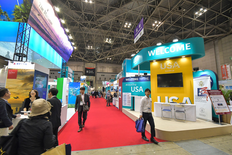 東3ホールにある北米エリア。人気のリゾート地などが集まっている