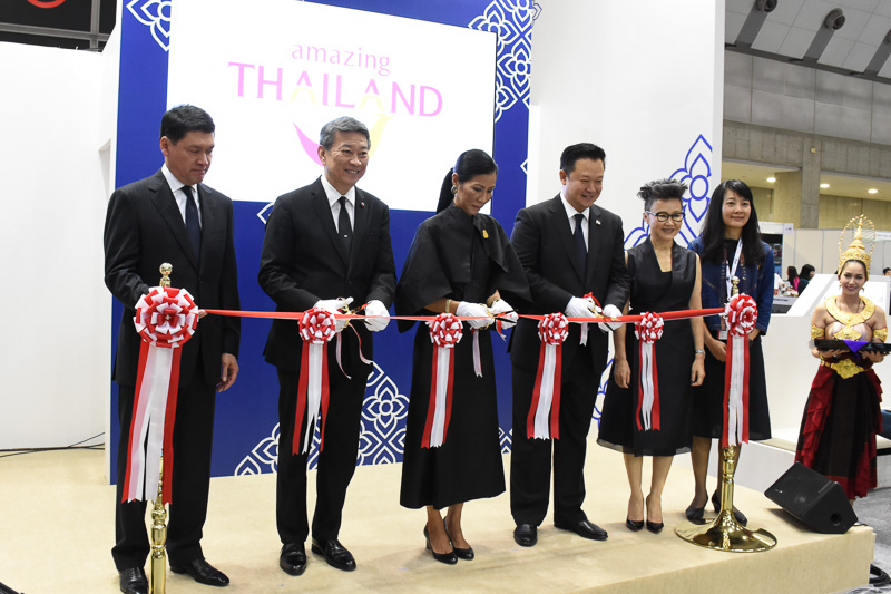 タイ国政府観光庁が9月22日のブース開幕に合わせてセレモニーを実施