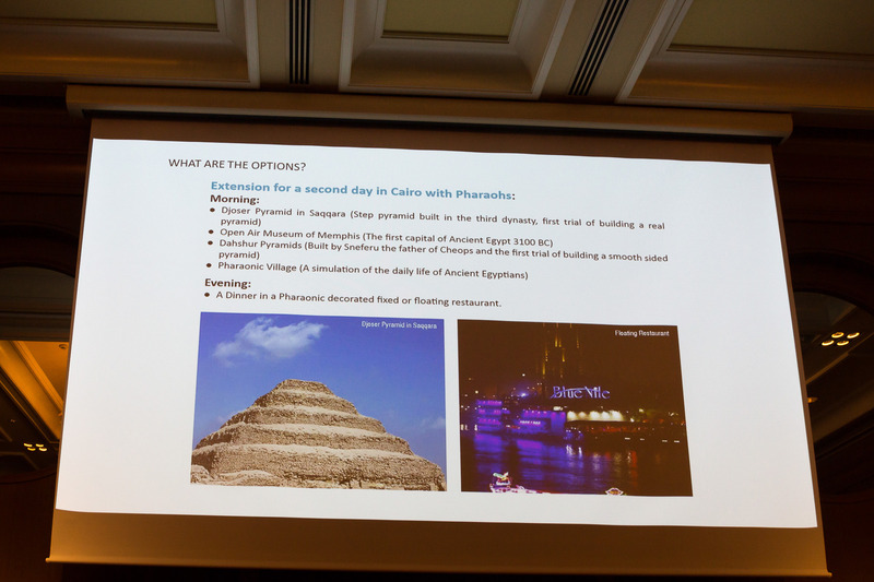 セミナーでは短期ステイ時に楽しめる観光スポットも紹介された。歴史建造物のほか、旧市街の宗教施設やバザール、現代博物館やオペラハウスなどがあることもアピール。リゾートやナイル川下りもあるので、長期滞在も楽しめるとのこと