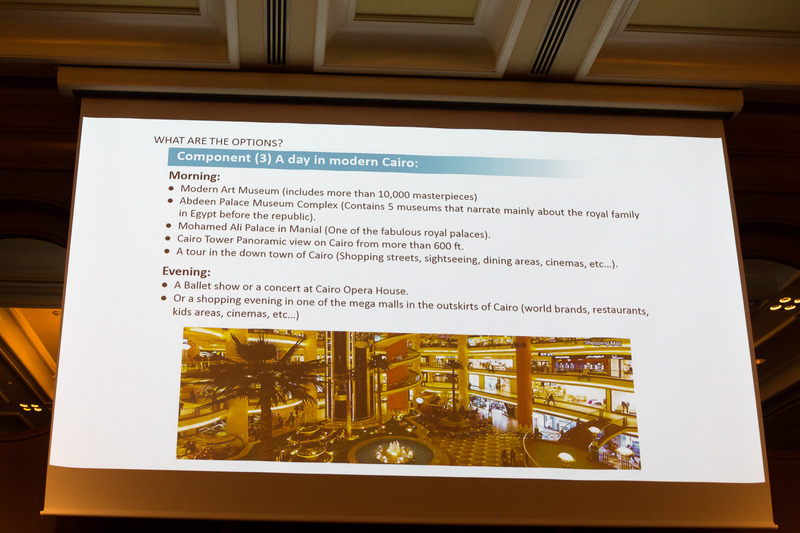セミナーでは短期ステイ時に楽しめる観光スポットも紹介された。歴史建造物のほか、旧市街の宗教施設やバザール、現代博物館やオペラハウスなどがあることもアピール。リゾートやナイル川下りもあるので、長期滞在も楽しめるとのこと