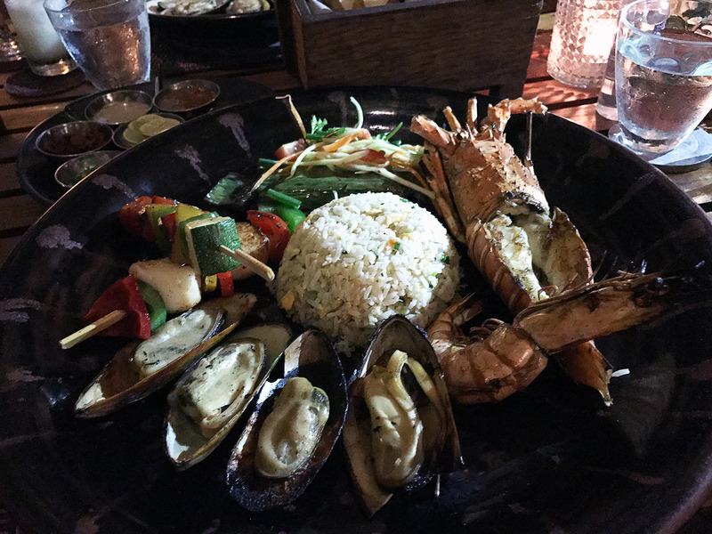 新鮮シーフードバーベキューの盛り合わせ