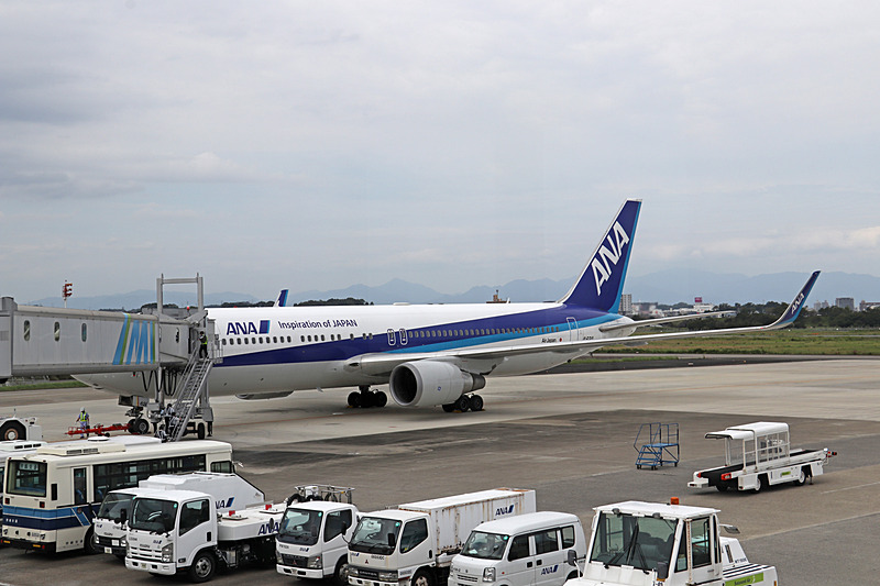 宮崎空港の11番ゲートに到着