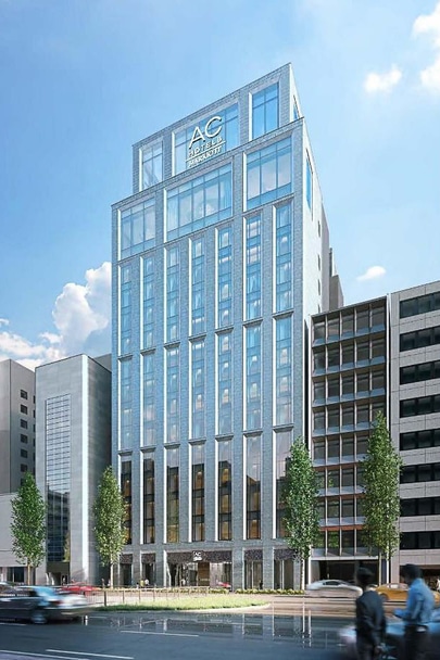 2020年夏に開業予定の「ACホテル・バイ・マリオット東京銀座」の外観イメージ