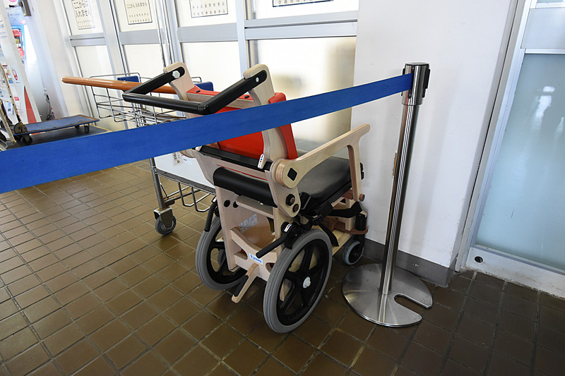 グループで導入が進む木製の車椅子もあった