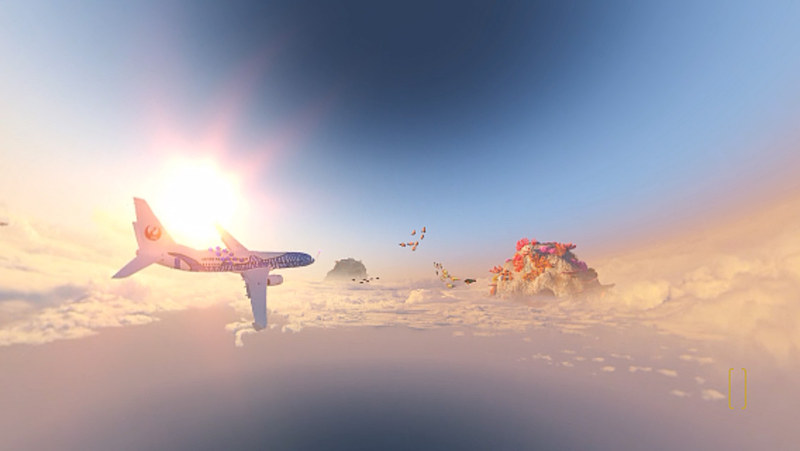 大空を舞う新ジンベエジェットの姿から始まるVRコンテンツ