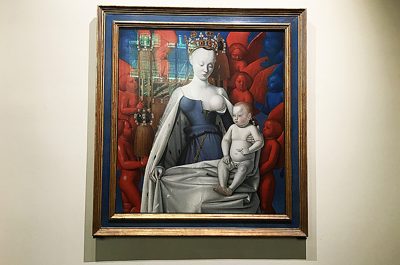 「黄金のキャビネット展 THE GOLDEN CABINET」のために来ているジャン・フーケの「ムランの聖母子」