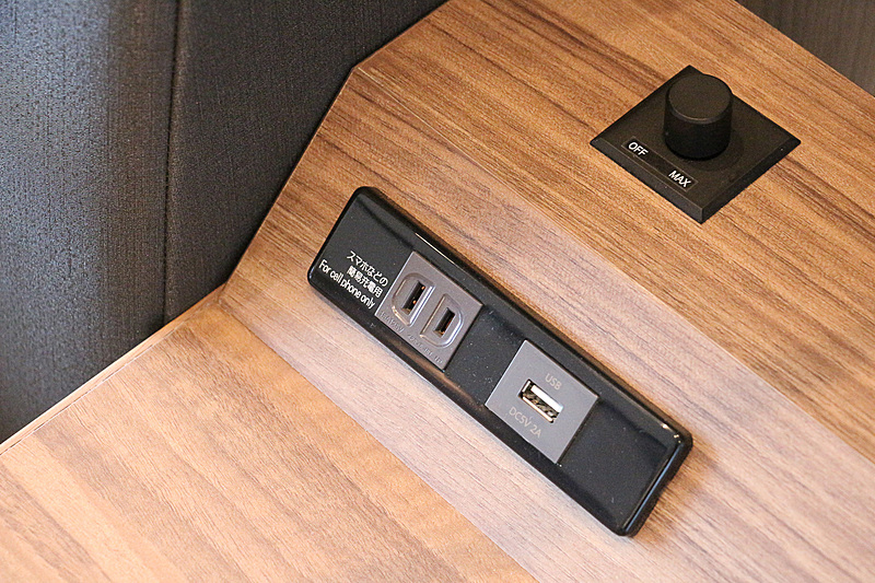 手元にはAC電源やUSBも