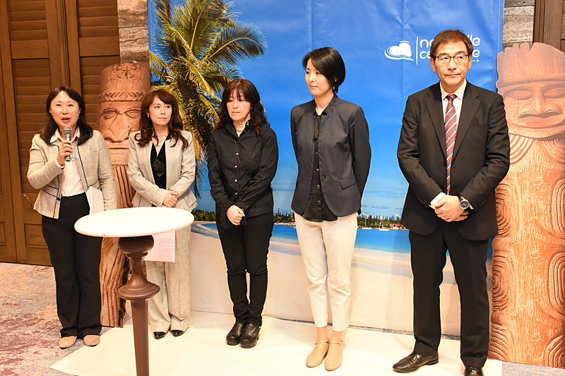 左から、ニューカレドニア観光局 日本支局長 小早川薫氏、メディア・リレーションズ・ディレクター 薄井智恵氏、メディア・リレーションズ・マネージャー 福永理子氏、トレード・セールス・マネージャー 石田伸子氏、クリエイティブ＆デジタルマーケティングディレクター 天野健氏