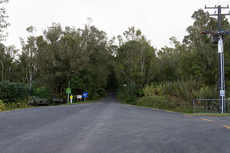 マンゴレイ・ロード（Mangorei Road）を山の方へ進んだ先。ここからは歩き