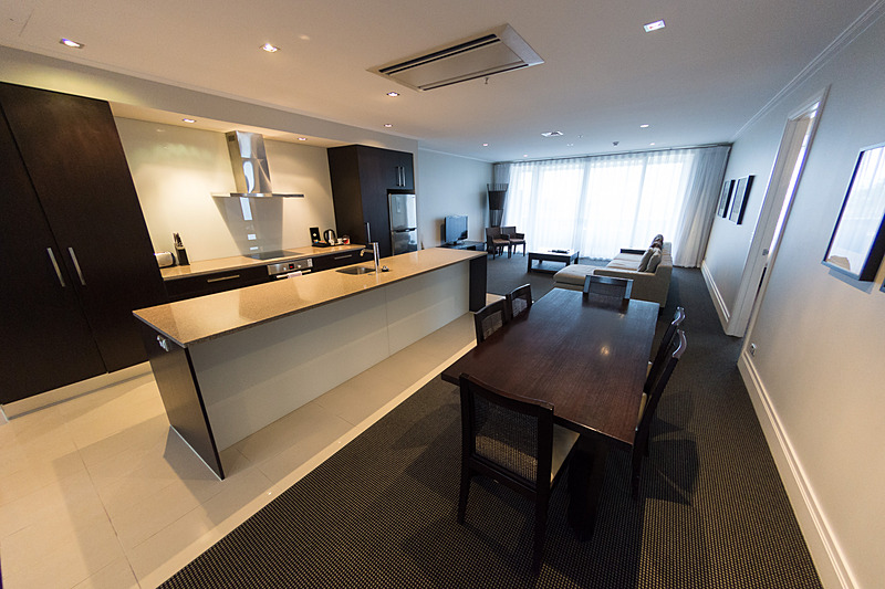 3ベッドルームアパートメント。キッチンなどの設備は1ベッドルームも同様に備える