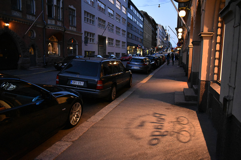 陽が落ちるころのヘルシンキの街
