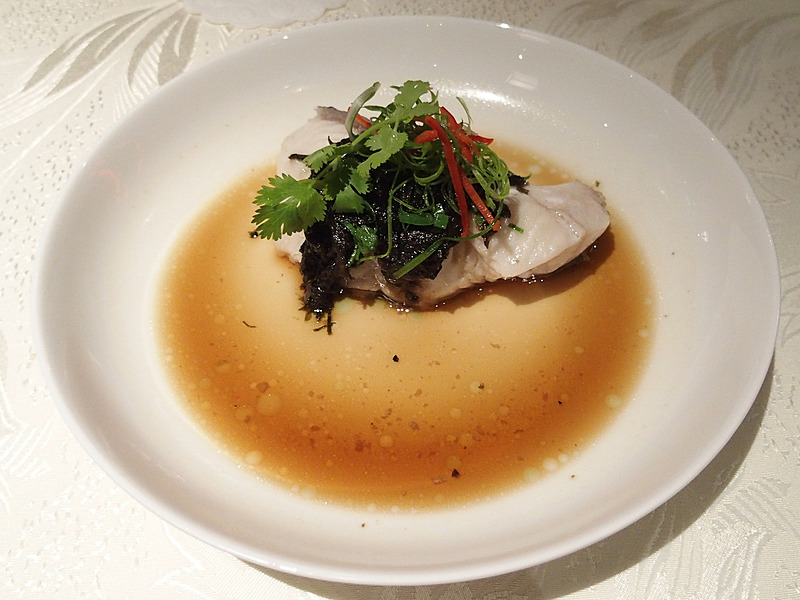 蒸しタラの野菜オリーブオイル漬け添え