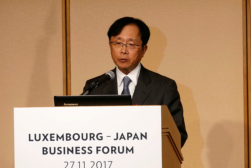 ビジネスフォーラム開催について祝辞を述べる、一般社団法人日本経済団体連合会 ヨーロッパ地域委員長 佐藤義男氏