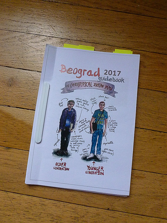 「セルビアン・ウォーカー」からデータをダウンロードして自分で印刷したガイドブック。ベオグラード滞在中大活躍でした
