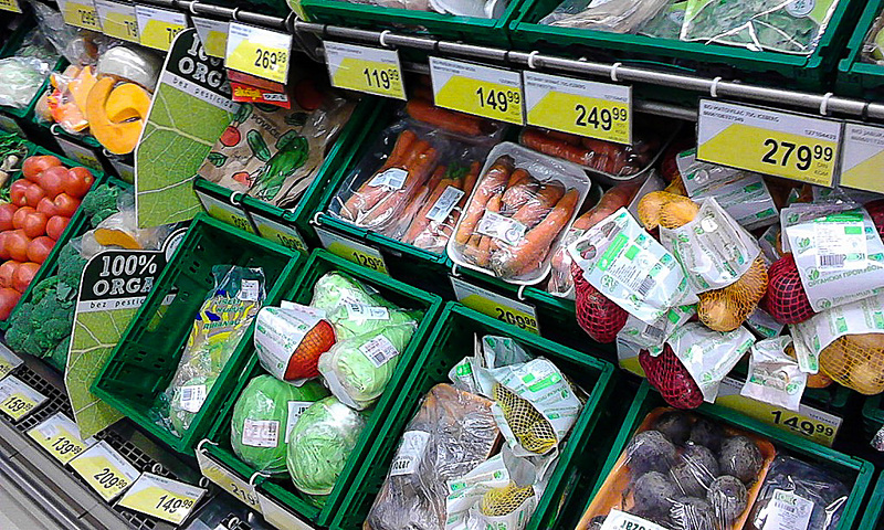 スーパーのオーガニックコーナー