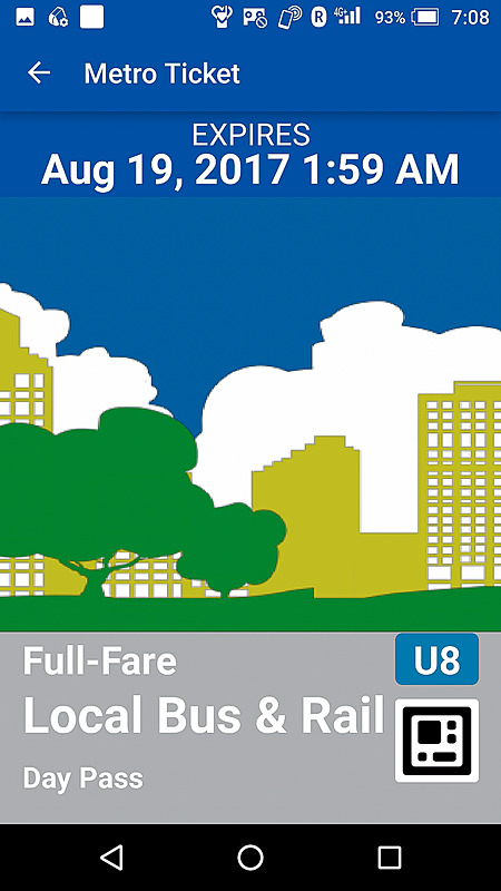 1日券は画面を表示して1度タップすると有効になり、上部に期限が表示される