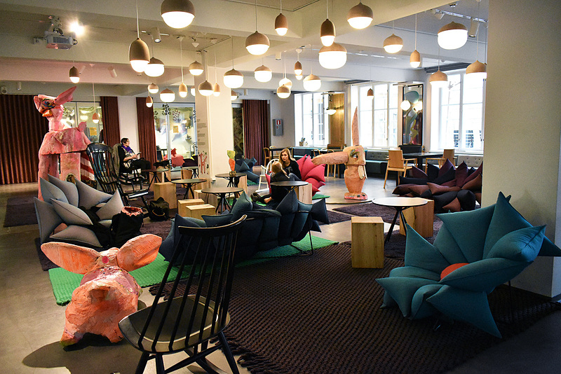 ヘルシンキシティミュージアム（なんと無料）の休憩スペース