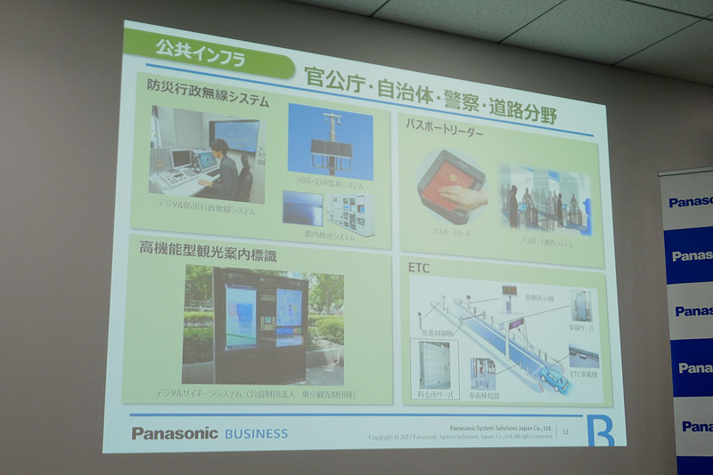観光庁や自治体、警察、道路分野においては、防災行政無線システム、高機能型観光案内標識、パスポートリーダー、ETCなどで高いシェアを誇るという