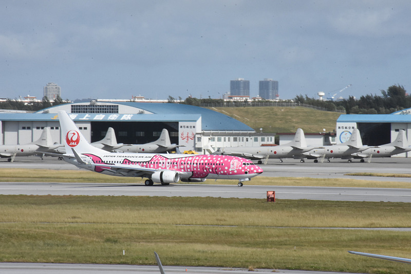 14時過ぎに新さくらジンベエが那覇空港に着陸