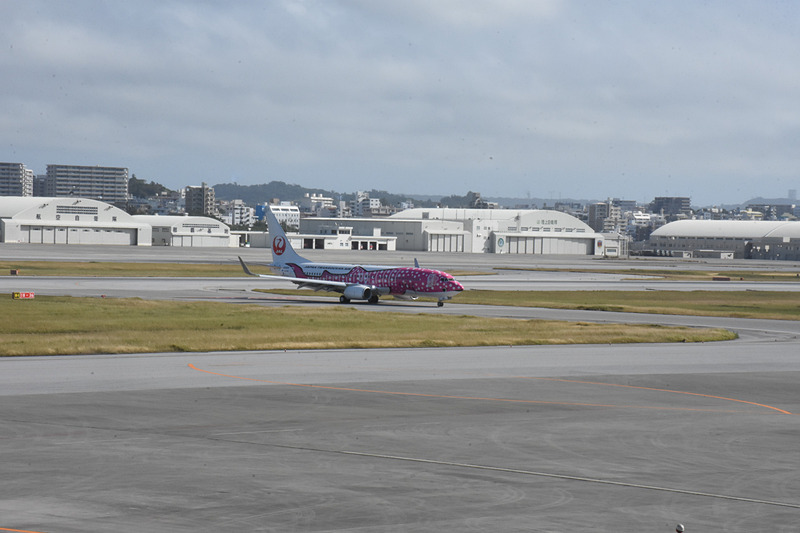 14時過ぎに新さくらジンベエが那覇空港に着陸