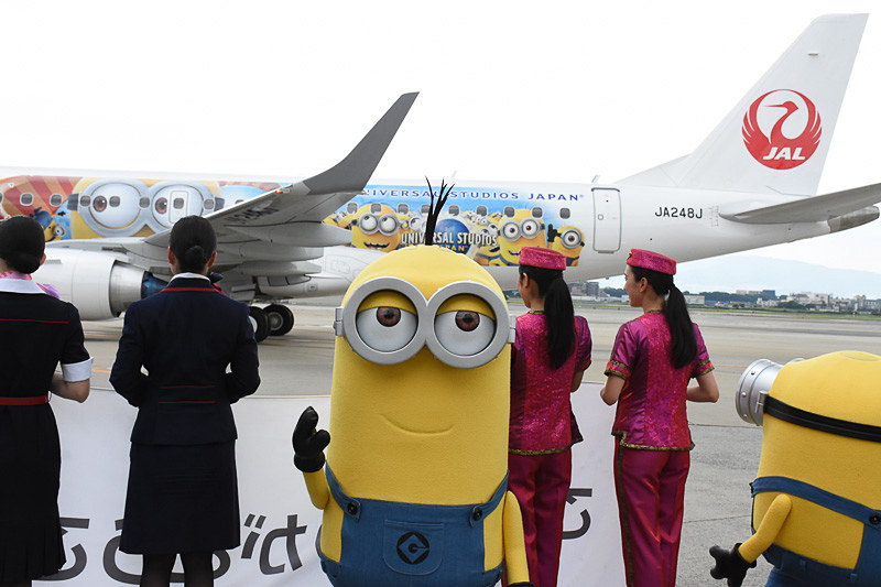 7月27日に就航した「JAL ミニオンジェット」