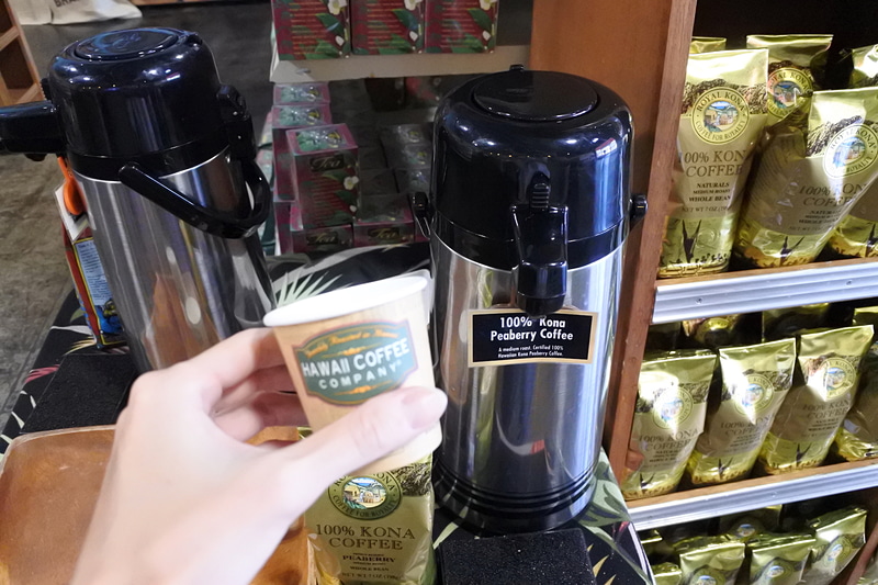 100％コナ産のピーベリーコーヒーも運よく試飲ができた