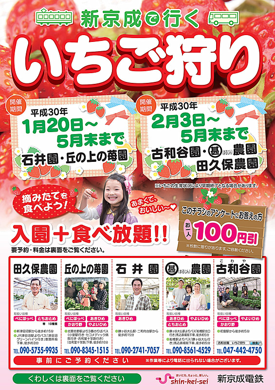 新京成沿線の駅で配布するチラシ