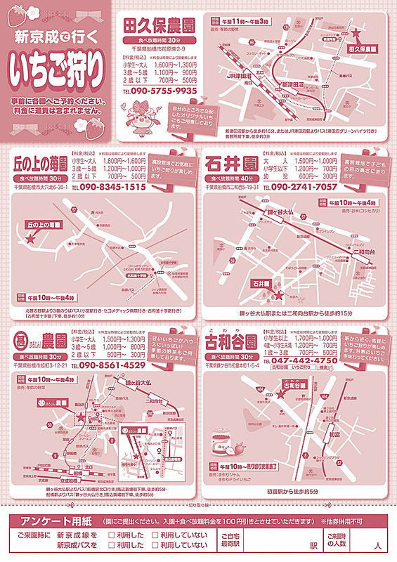 新京成沿線の駅で配布するチラシ