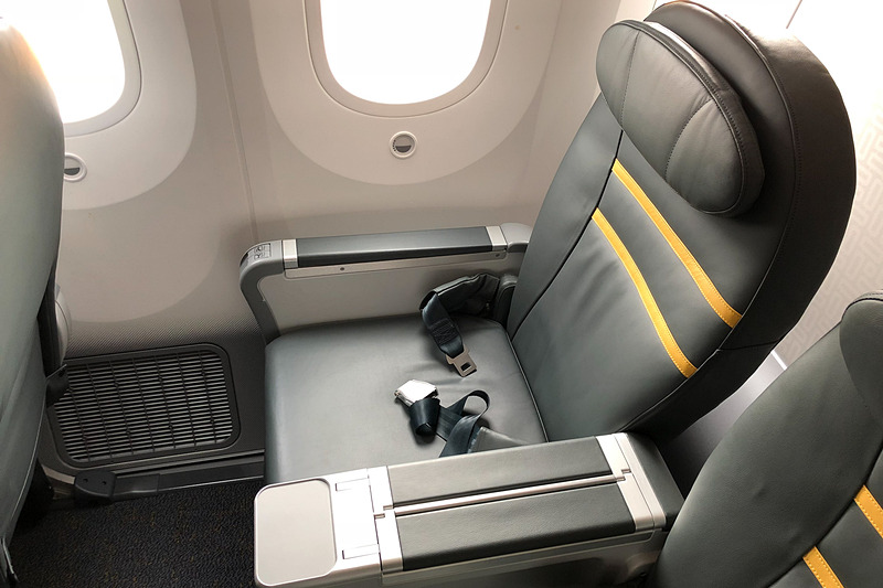 シート幅は約55.9cm。ゆったりしたレザーシート