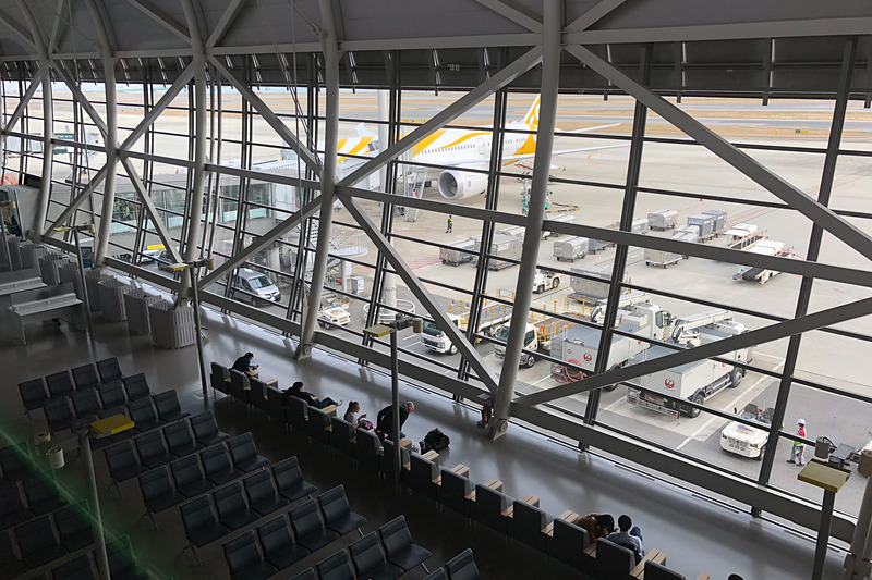 関空到着後に見えたTR701便