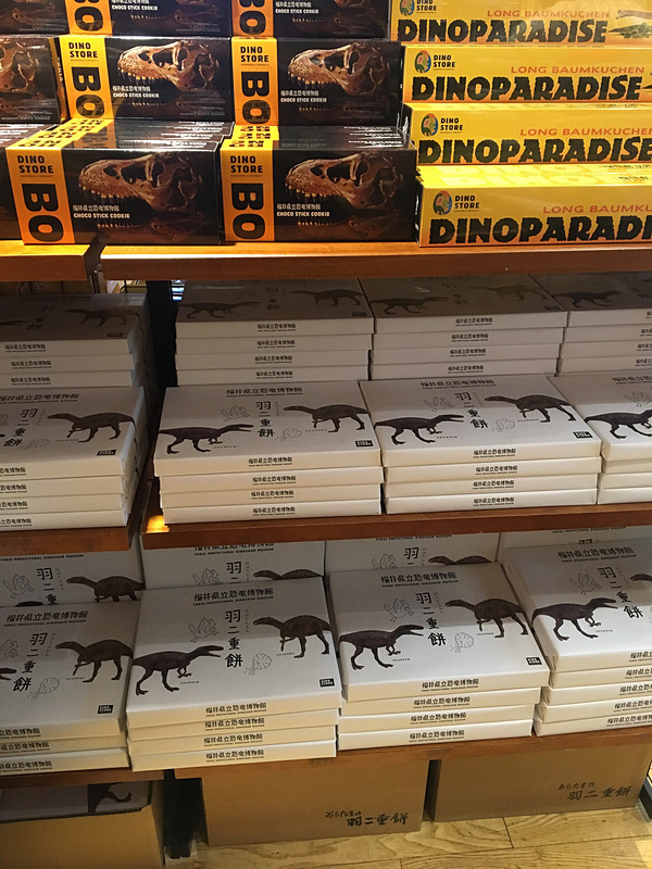 福井名物の羽二重餅、恐竜博物館バージョン