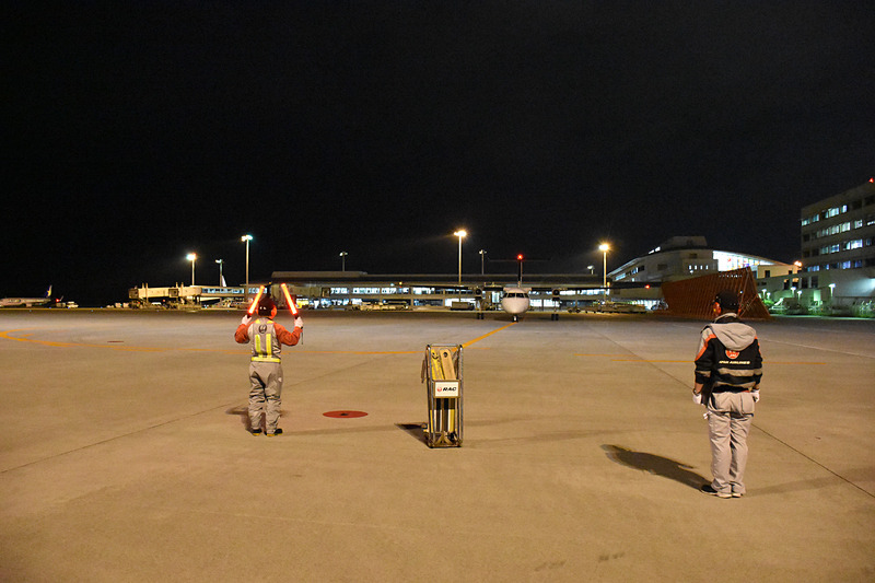 マーシャラーが誘導する