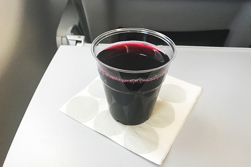 フライト時間は1時間30分。美味しいベリージュースを飲んでいると到着です