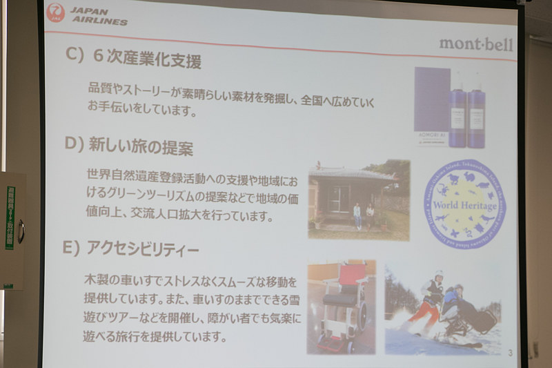JALが行なっている地域活性化のための活動例