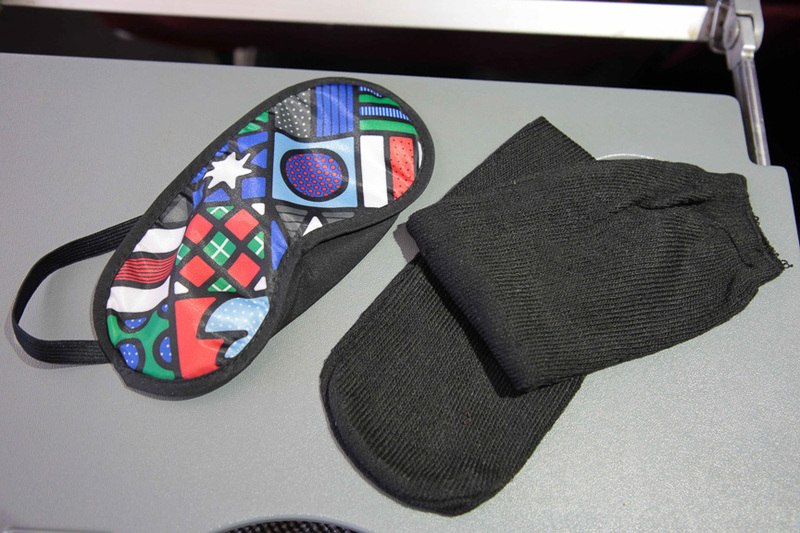 ビジネスクラスのアメニティ。こちらは「Craig and Karl」で、アイマスクも同じ柄だ。