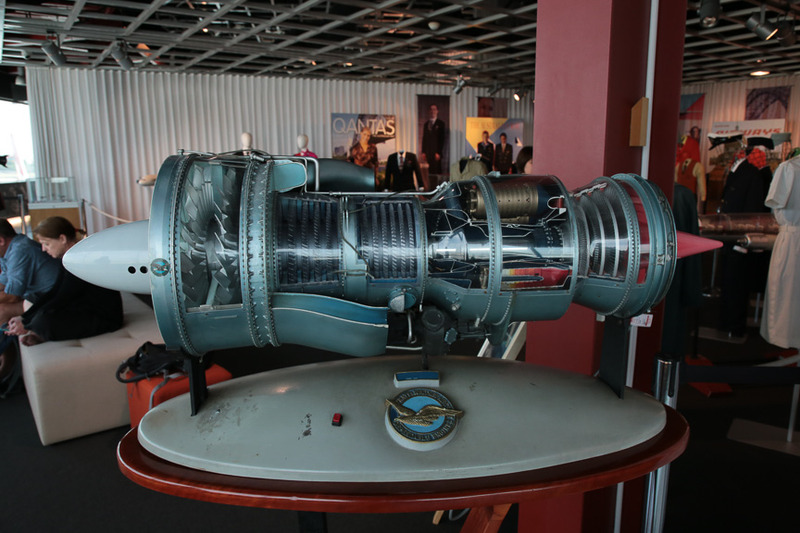 エンジンのカットモデル。ボーイング 707型機のターボファンエンジン「JT3D」だ