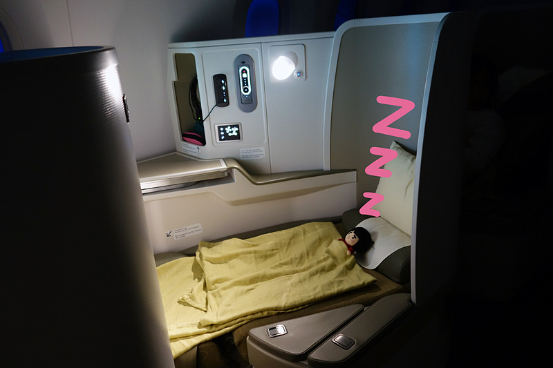 食べ疲れたのでシートをフラットにして到着まで寝ることにzzz