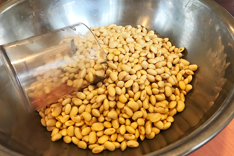 用意されていたのは大量の大豆