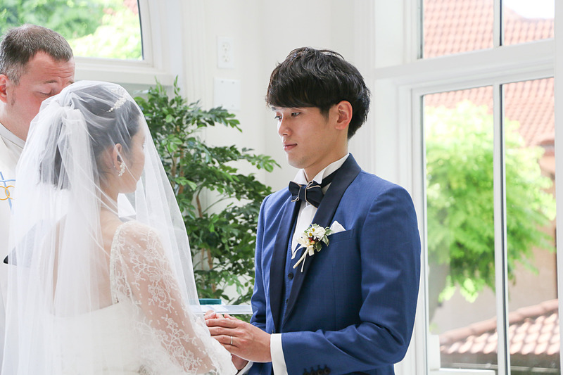 指輪の交換と誓いの口づけ