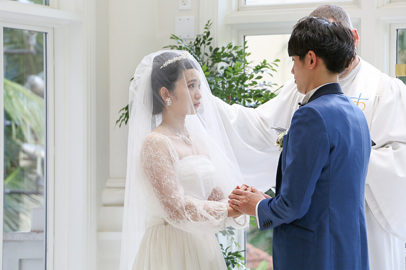 指輪の交換と誓いの口づけ