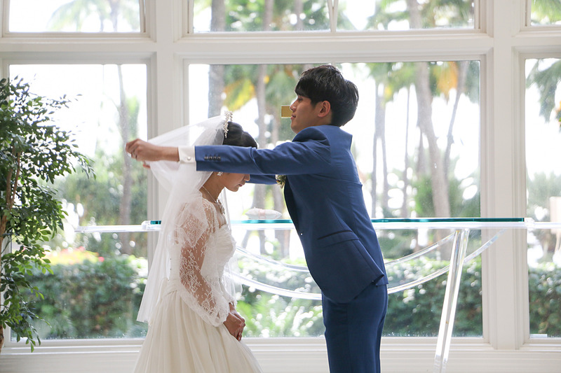 指輪の交換と誓いの口づけ