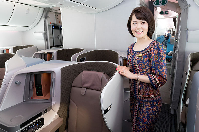 シンガポール航空の787-10型機のビジネスクラス