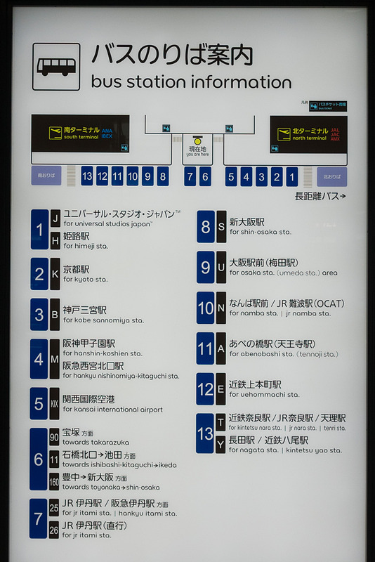 1カ所にまとまったバス乗り場の案内