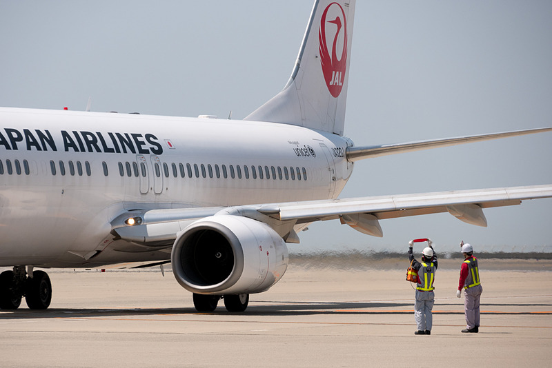 出発準備が整い、天津へ向けて地上走行をスタート
