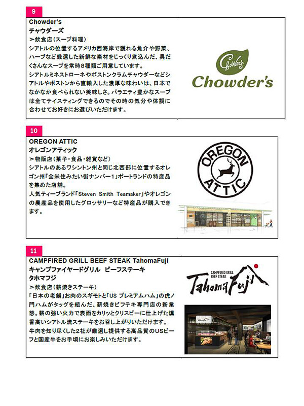 発表された店舗と、その特徴