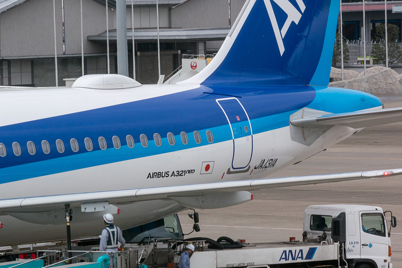 ちなみにエアバス A321の「ceo」か「neo」かは事前に確認できず、実機を見て初めて分かる