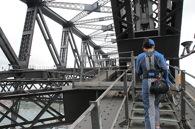 腰のハーネスから伸びたランヤードが常にケーブルを掴んでいる。いわゆる安全帯だ。スタートからゴールまで一切取り外すことはない