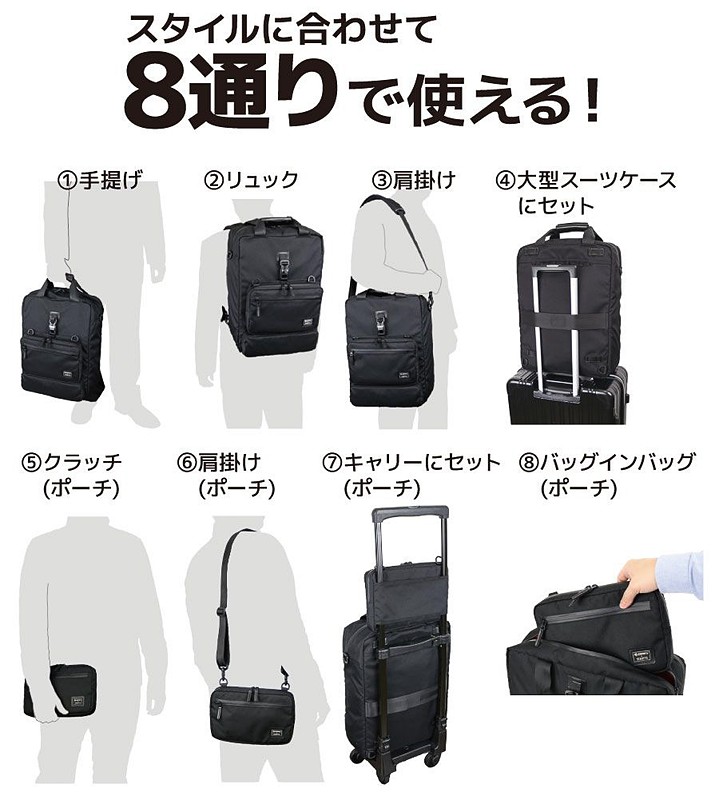 標準状態のほか、8通りの使い分けが可能