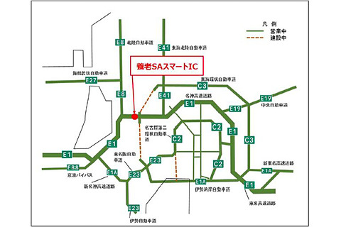 Nexco中日本 名神高速 大垣ic 関ヶ原ic間に 養老saスマートic 開通 6月24日15時開通 トラベル Watch