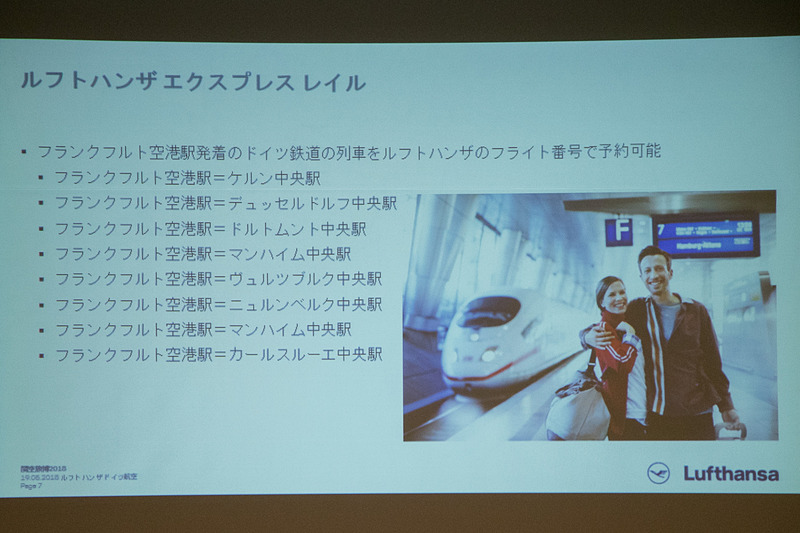 列車の便をルフトハンザのフライト番号で予約できる。「ルフトハンザエクスプレス レイル」というサービスを提供している